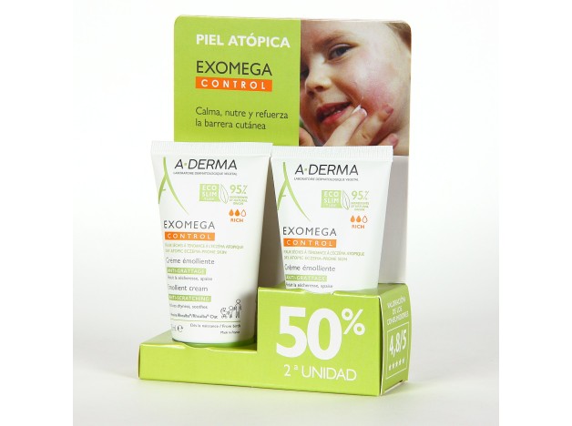 A-Derma Exomega Control Crema Emoliente 2x50 ml...