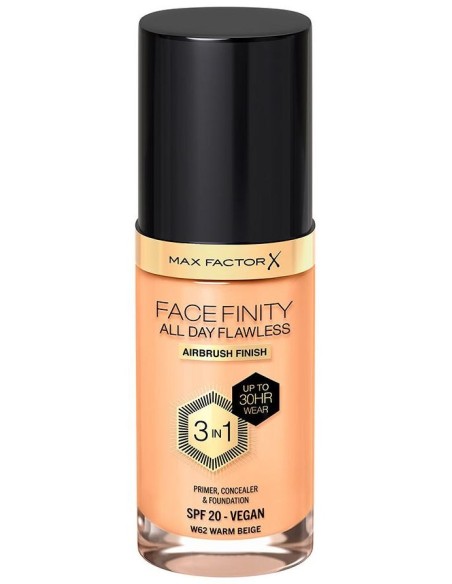 Facefinity All Day Flawless 3 In 1 Foundation W62-Warm Beige 30 Ml