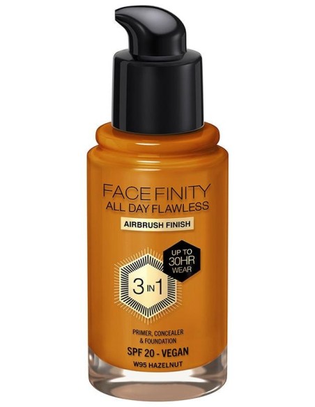 Facefinity All Day Flawless 3 In 1 Foundation W95-Hazelnut 30 Ml