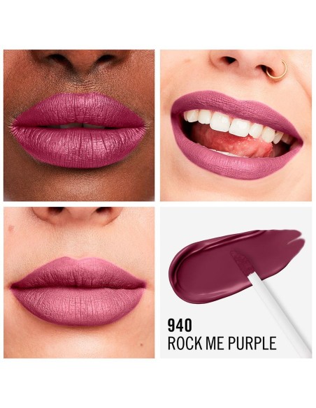 Rimmel Lasting Mega Matte Liquid Lip Colour 940 Rock Me Purple 7.4Ml