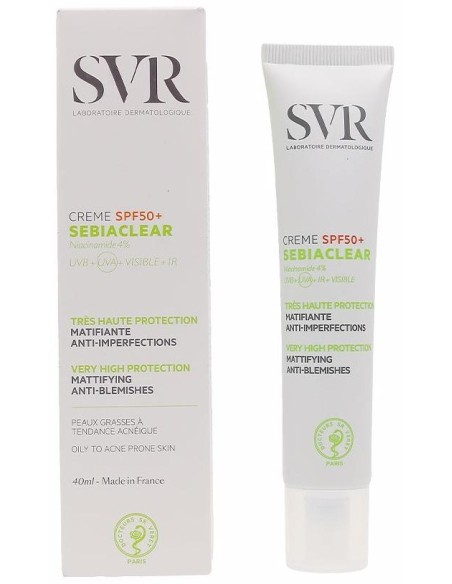 Svr Sebiaclear Crème Spf50+ Crema Solar Matificante Anti-Imperfecciones 40Ml