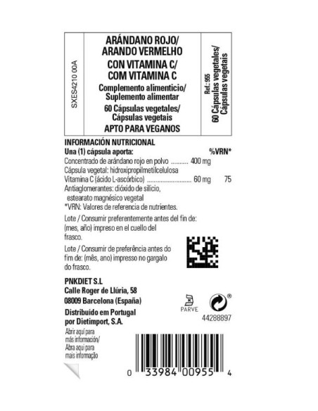 Solgar Natural Cranberry Con Vitamina C 60 Capsulas