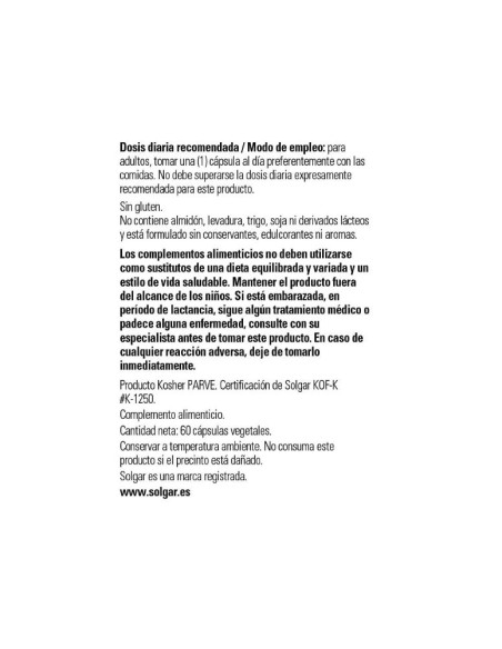 Solgar Natural Cranberry Con Vitamina C 60 Capsulas