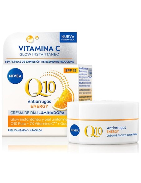 Q10+ Anti-Arrugas Cuidado De Día Energizante Spf15, Tratamientos Faciales Nivea - Perfumes Club