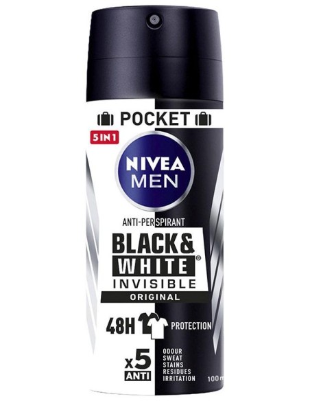 Men Black %26 White Invisible Deo Vapo 100 Ml