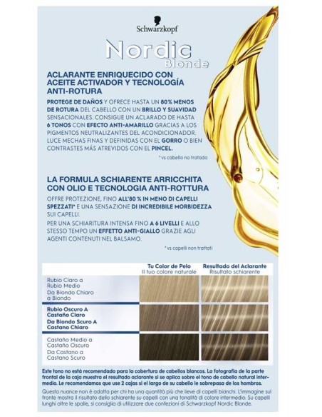 Schwarzkopf Kit Tinte Nordic Blonde M1 Mechas Radiantes