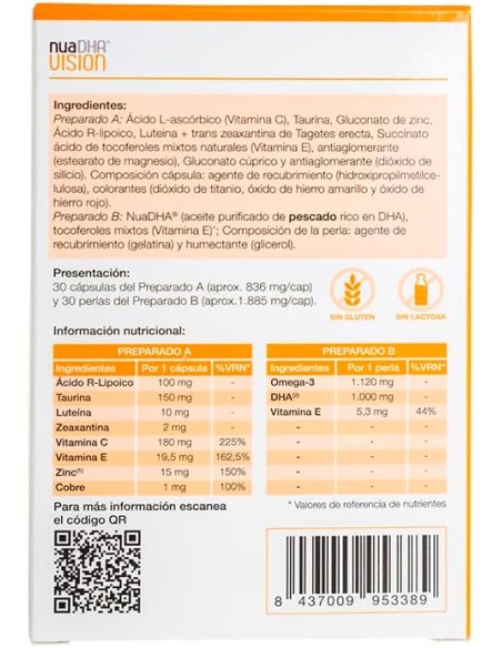 Nua Biological NuaDHA Vision 30 Cápsulas + 30 Perlas