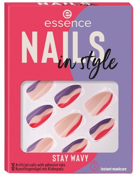 Essence Nails In Style Faux Ongles Stay Wavy 12Uds