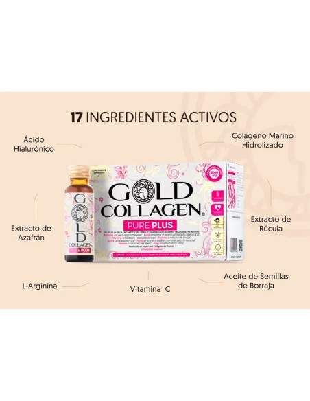 Gold Collagen Pure Plus 3x10 Frascos Monodosis 50 ml ¡Triplo!