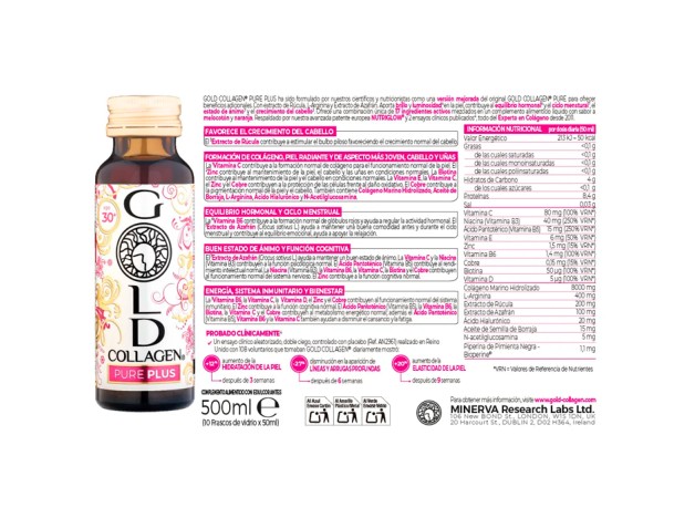 Gold Collagen Pure Plus 3x10 Frascos Monodosis...