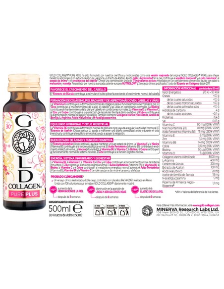 Gold Collagen Pure Plus 3x10 Frascos Monodosis 50 ml ¡Triplo!