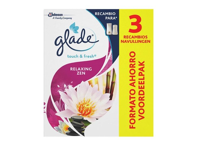 Glade Toque Ambientador Recambio Relax Zen 3Uds