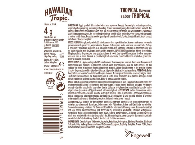 Hawaiian Tropic Stick Balsamo Labial Spf30 4Ml