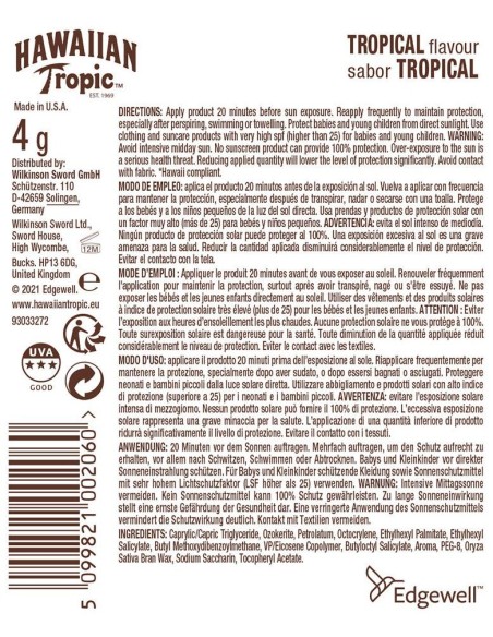 Hawaiian Tropic Stick Balsamo Labial Spf30 4Ml