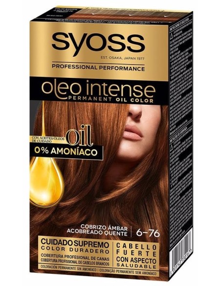 Syoss Olio Intense Tinte Sin Amoniaco 6.76 Cobrizo Ambar 50Ml