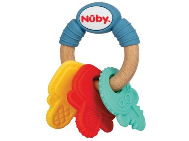 Nuby Mordedor Madera Silicona Llaves 3M+ 1Ud