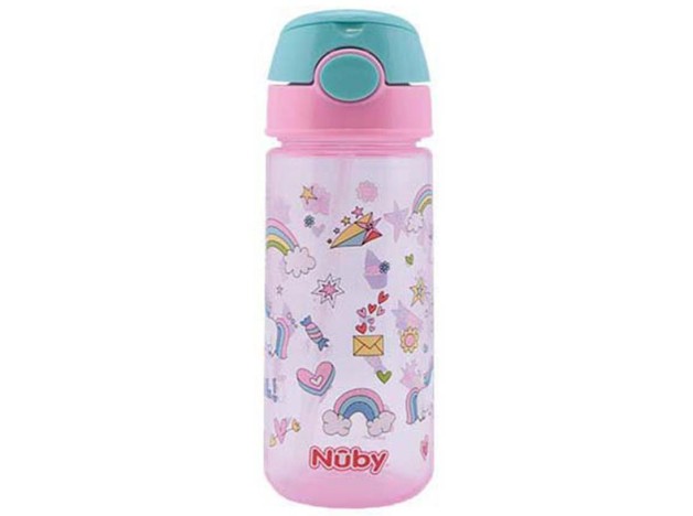 Taza Con Botón Y Pajita Blanda 3 Años+ Rosa 540...