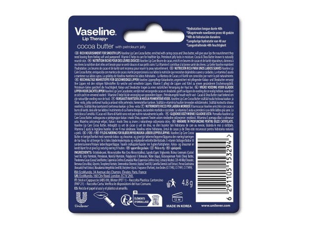 Vaseline Bálsamo Labial Stick Cocoa Butter 4,8 Gr
