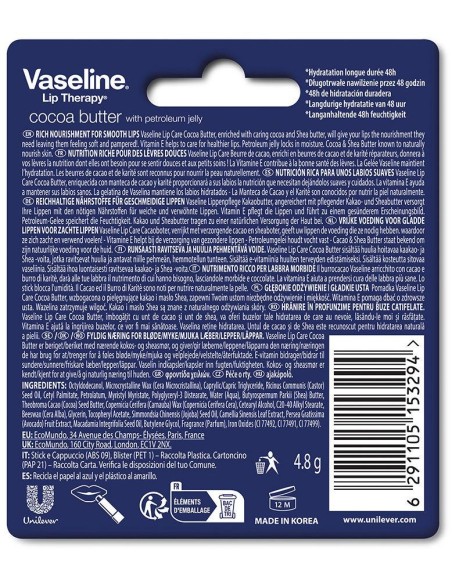 Vaseline Bálsamo Labial Stick Cocoa Butter 4,8 Gr