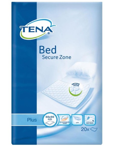 Tena Bed Plus Secure Zone Cubre Camas 60X90Cm 20Uds