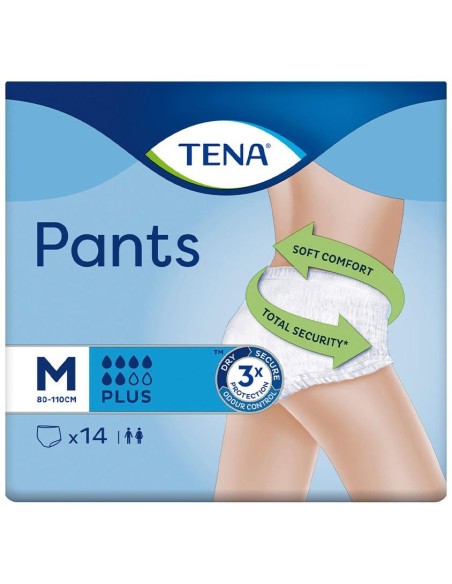 Tena Pants Plus Absorbente Anatómico Talla M, 14 Uds