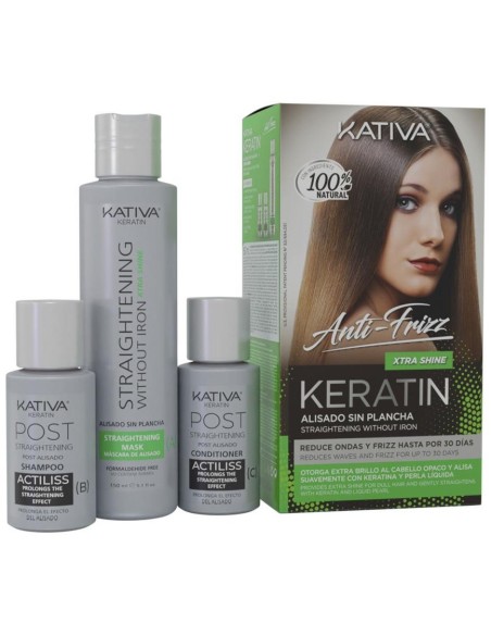 Kativa Keratin Anti-Frizz Alisado Sin Plancha Extra Brillo 30 Días 1Ud