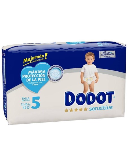 Dodot Sensitive Talla 5 Pañales 11-16 Kg 42 U