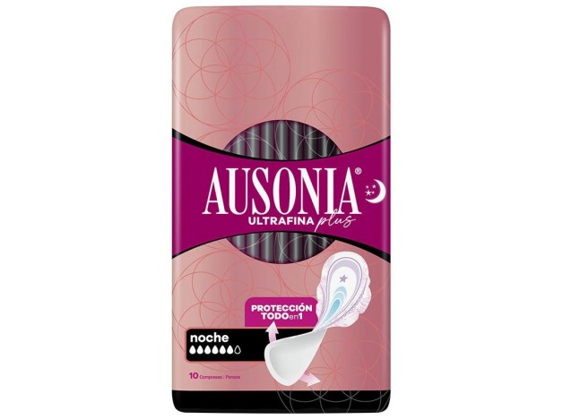 Ausonia Ultrafina Plus Compresas Noche Alas 10Uds