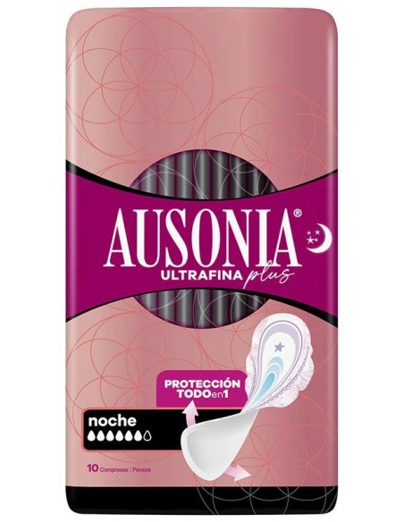 Ausonia Ultrafina Plus Compresas Noche Alas 10Uds
