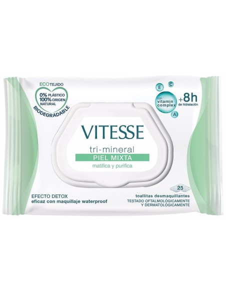 Vitesse Tri-Mineral Toallitas Desmaquillantes Piel Mixta 25Uds