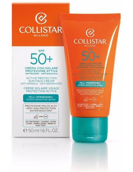 Collistar Bronceado Perfecto Bronceador Cara Pieles Hipersensibles Spf 50 50 Ml
