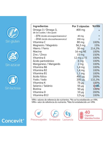 Concevit Preconcepción 40 Cápsulas