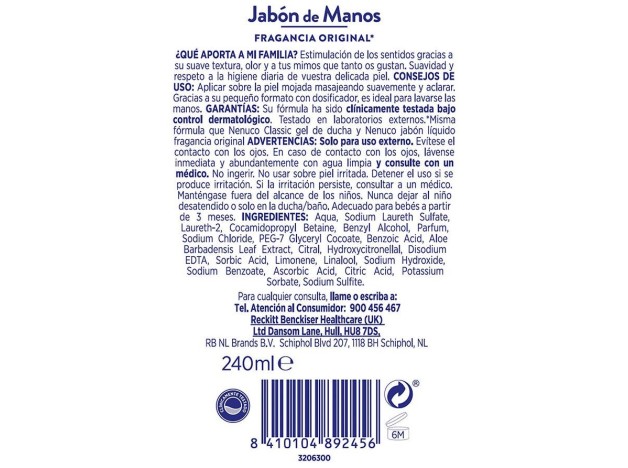 Nenuco Classic Jabón De Manos Fragancia...