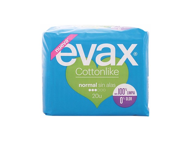 Evax Cottonlike Compresa Normal Sin Alas 20Uds