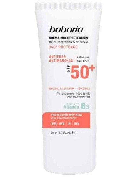 Babaria Crema Multiprotección Antiedad Antimanchas Spf+50 50Ml