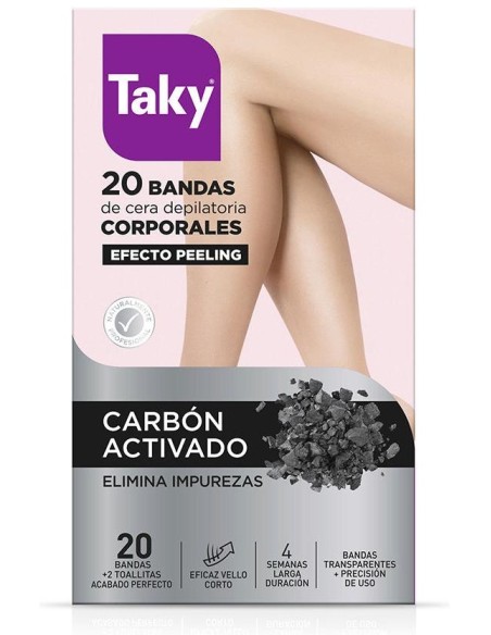 Carbon Activado Bandas Cera Corporales Depilatorias 20 U