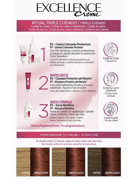 L'Oreal Set Excellence Creme Tinte Nº646 Dark Blonde Coppery Auburn 1Ud