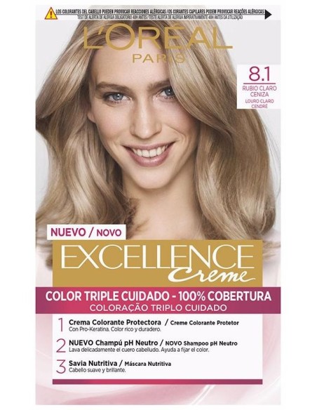 Excellence Creme Tinte 8,1 Rubio Claro Ceniza 192 Ml