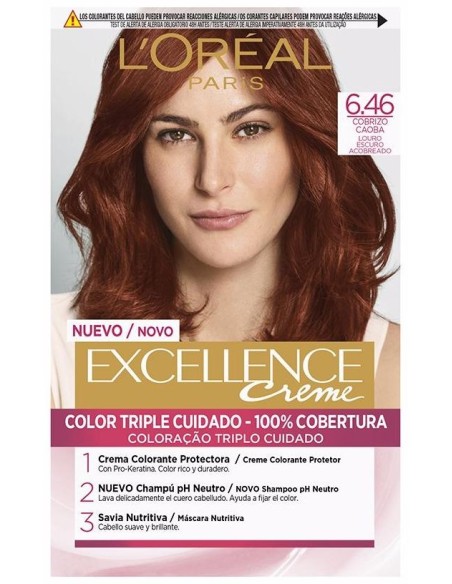 L'Oreal Set Excellence Creme Tinte Nº646 Dark Blonde Coppery Auburn 1Ud