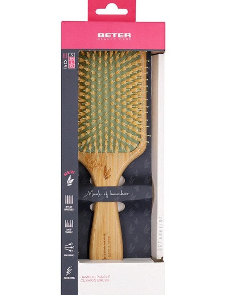 Bamwood Cepillo Neumático Raqueta Cerdas Nylon 1 U