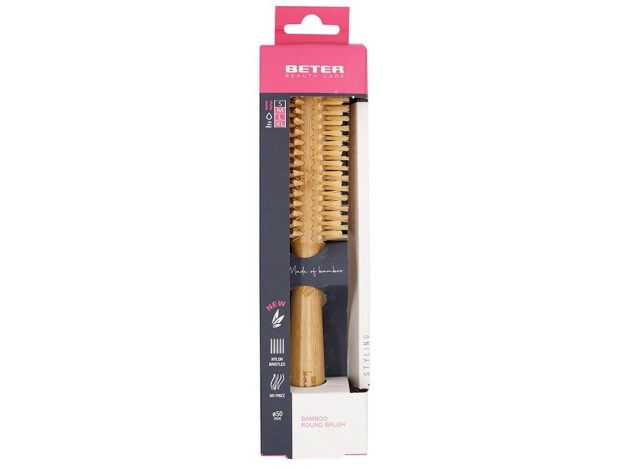 Bamwood Cepillo Redondo Cerdas Nylon 1 U