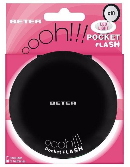 Espejo Ohh! Pocket Flash Con Luz Y Aumento X10 Negro 5 Ml