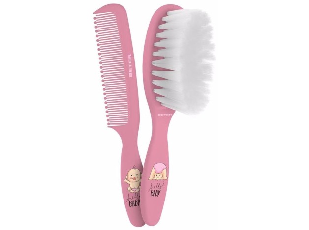 Cepillo%26Peine Bebe Rosa Lote 2 Pz