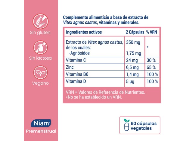 Niam Premenstrual 60 Cápsulas