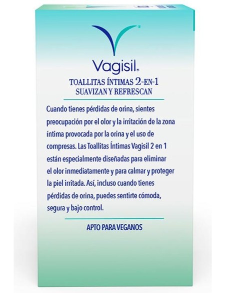 Vagisil Cuidado Incontinencia Toallitas, 12 Unidades