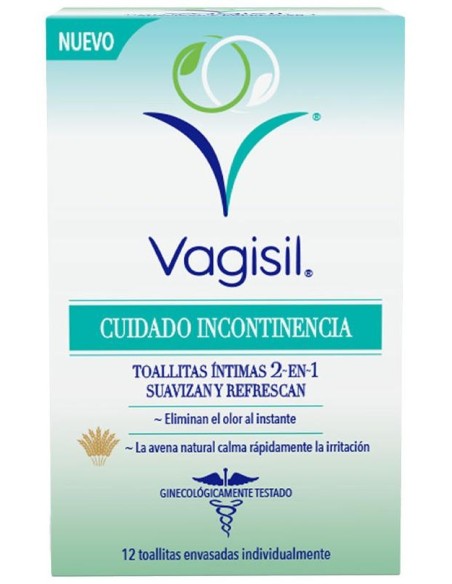 Vagisil Cuidado Incontinencia Toallitas, 12 Unidades