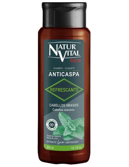 Naturvital Champú Anticaspa Refrescante Cabello Graso 300Ml