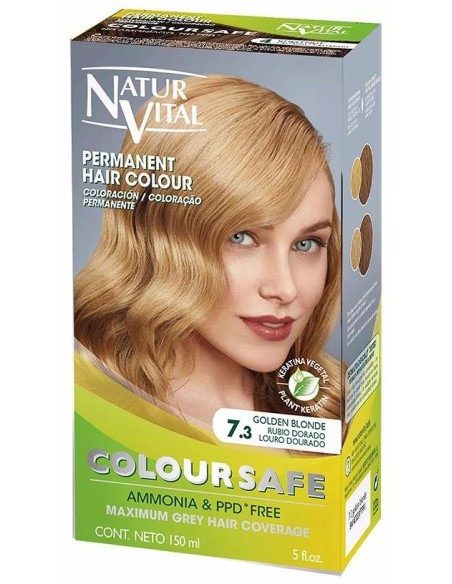 Naturvital Coloursafe Tinte Permanente 7.3 Rubio Dorado 150Ml