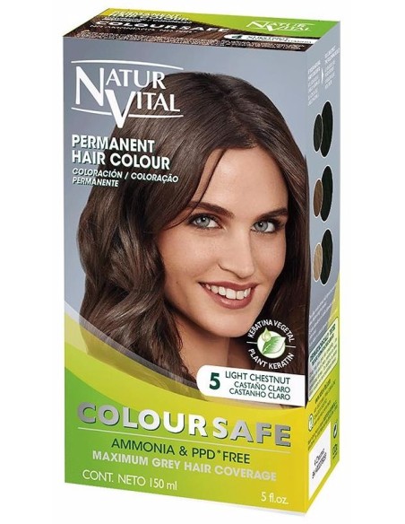 Naturvital Coloursafe Tinte Permanente 5 Castaño Claro 150Ml