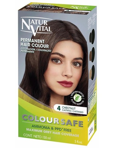 Naturvital Coloursafe Tinte Permanente 4 Castaño 150Ml